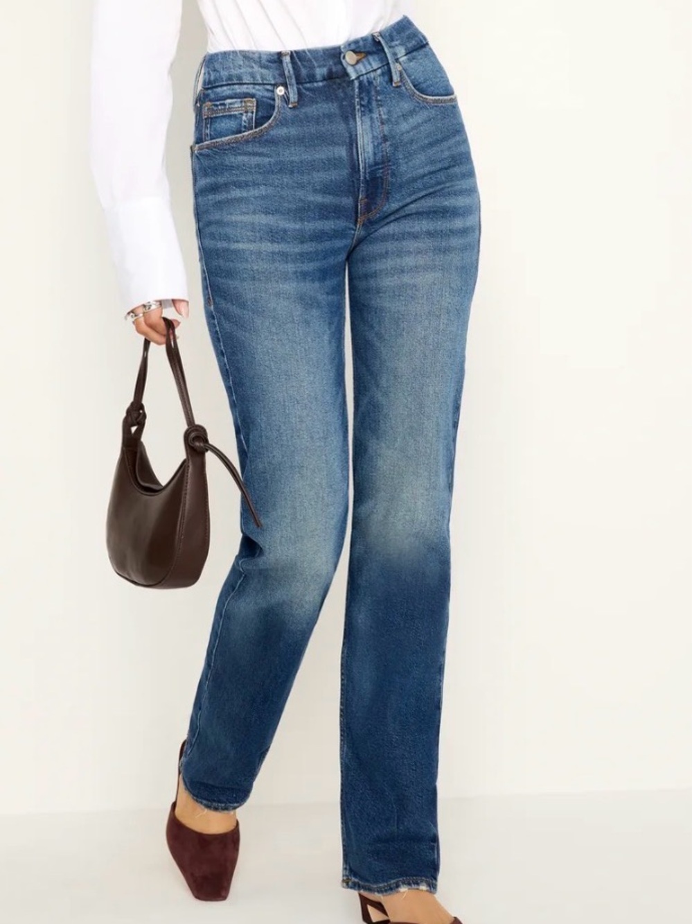 Good American Good Icon Straight Jeans Sz 14/32 High Rise Straight Leg Classic